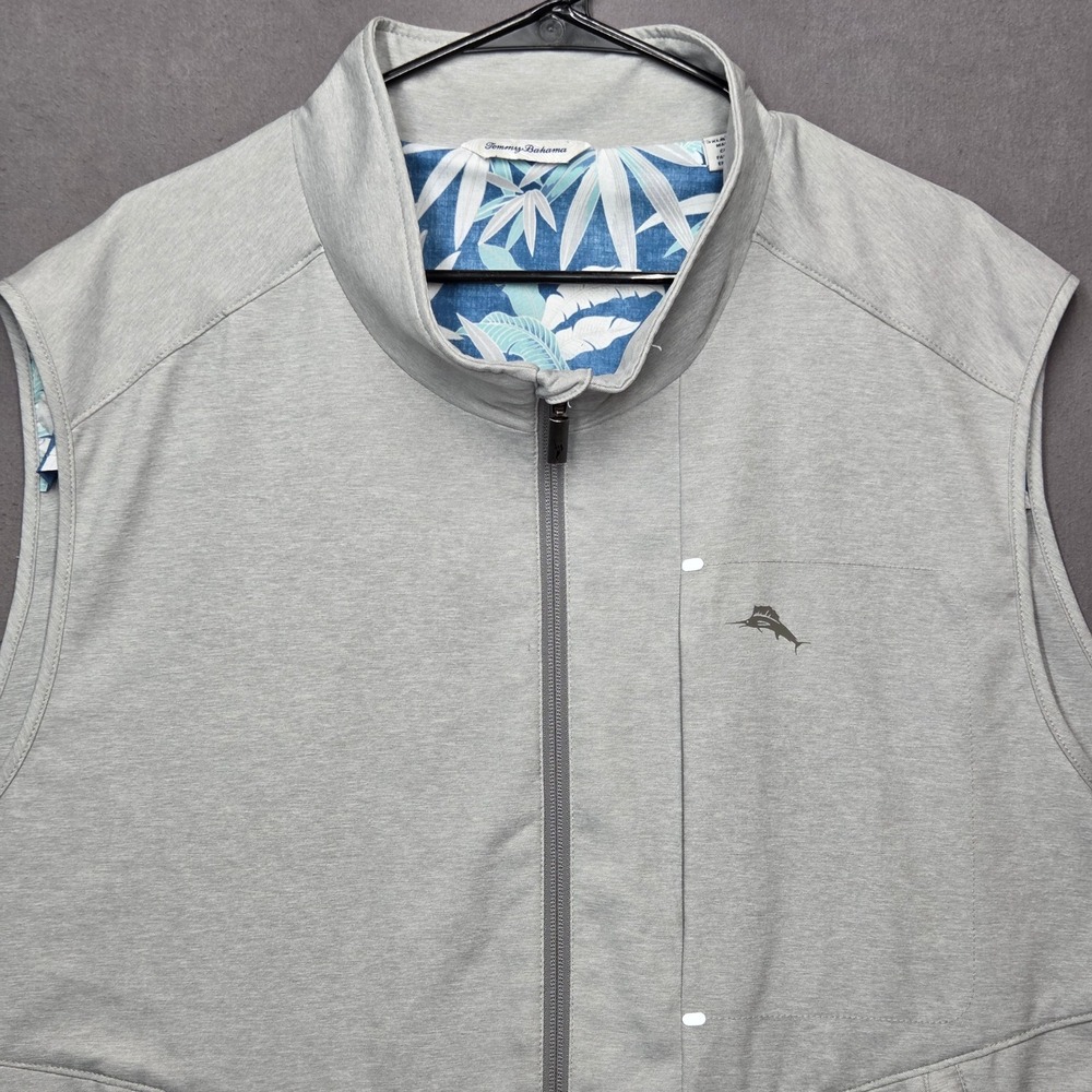 Tommy Bahama On Par Vest Mens 3XLB Gray Full Zip IslandZone Golf Big & Tall